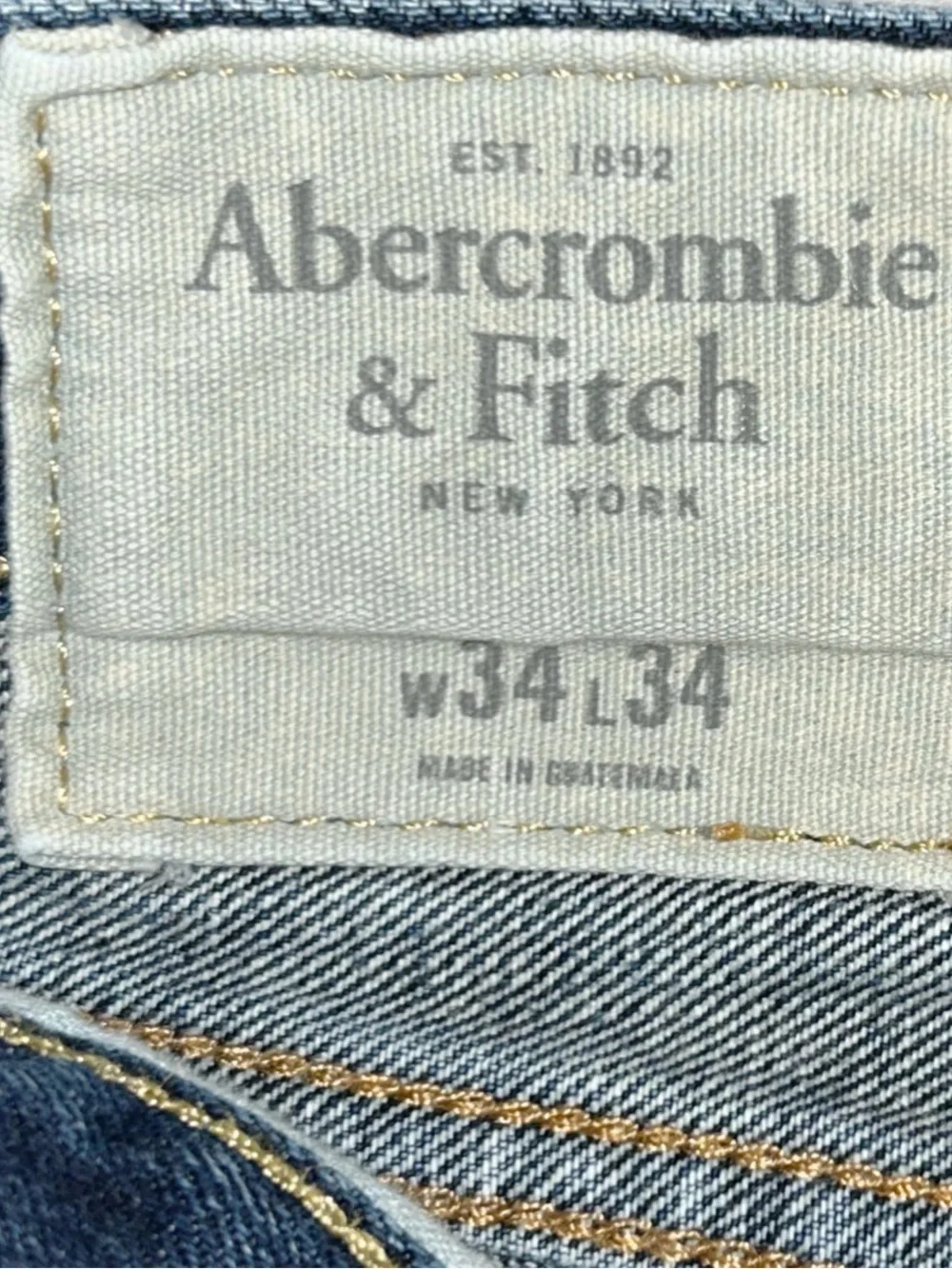 ABERCROMBIE & FITCH Men's Dark Wash Jeans 34x34